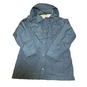 VTG Woolrich Jacket Women M Blue Lined‎ Zip Snap Up Coat Windbreaker USA Made